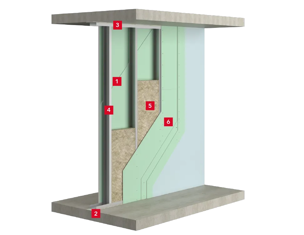 Перегородка на одинарном металлическом каркасе_3