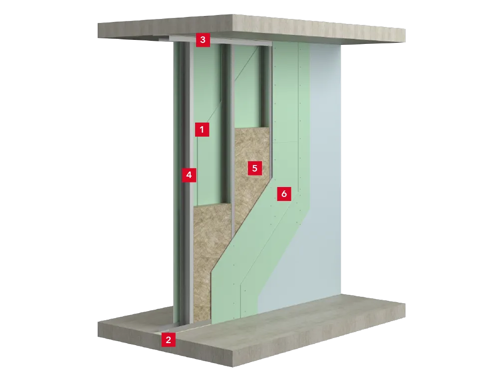 Перегородка на одинарном металлическом каркасе_2