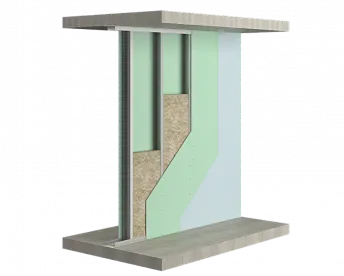 Перегородка на одинарном металлическом каркасе