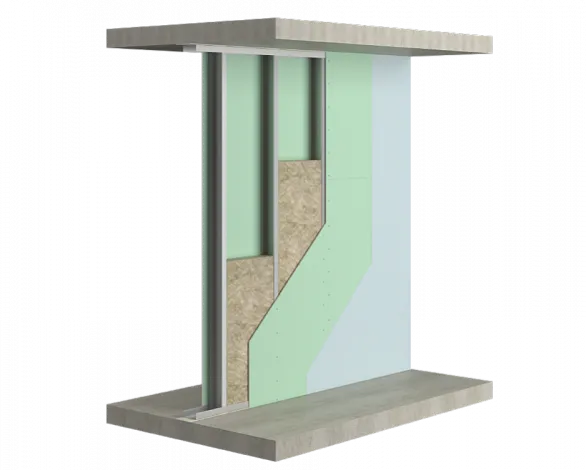 Перегородка на одинарном металлическом каркасе