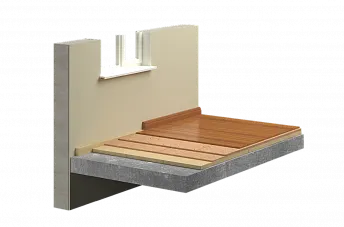 Стяжка пола, выполненная по звукоизоляционному слою из плит Роквул