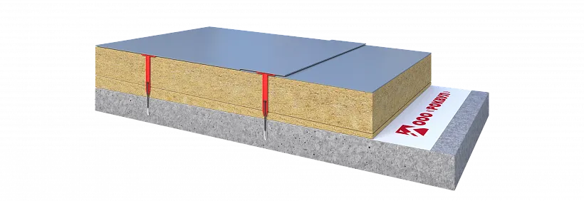 Плоская кровля по железобетонному основанию с разуклонкой из каменной ваты и ПВХ-мембраной_4
