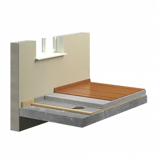 Звукоизоляция пола по методу полусухой стяжки с помощью ФЛОР БАТТС