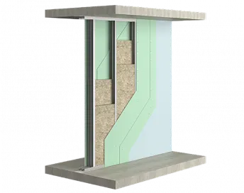 Перегородка на двойном металлическом каркасе