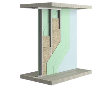 Перегородка на двойном металлическом каркасе