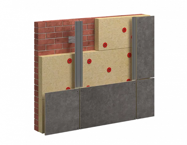 Навесной вентилируемый фасад с утеплением из каменной ваты