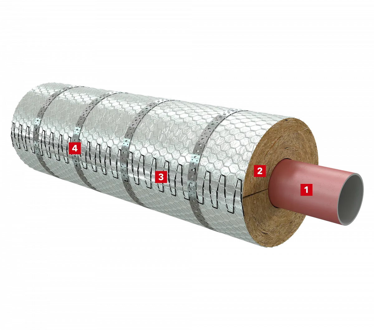 Трубопровод, утепленный матами_1