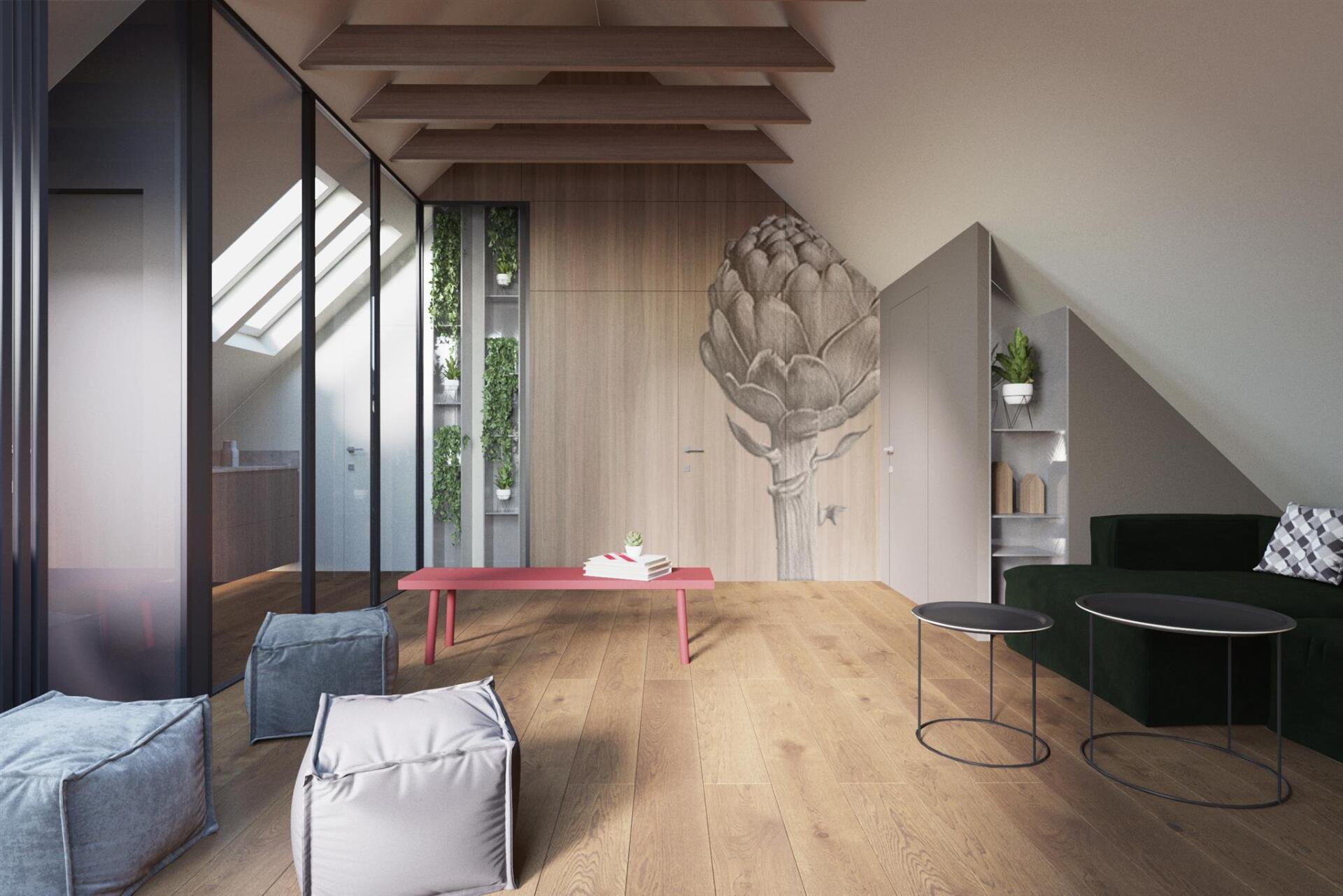 Под самой крышей: многофункциональная мансарда в стиле хай-тек