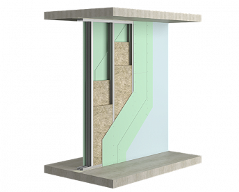 Перегородка на двойном металлическом каркасе