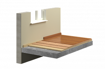 Стяжка пола, выполненная по звукоизоляционному слою из плит Роквул