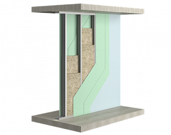 Перегородка на двойном металлическом каркасе